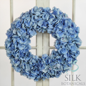 Wreath Dried Hydrangea 24" Light Blue