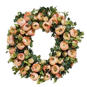 Ranunculus Wreath 18" Peach