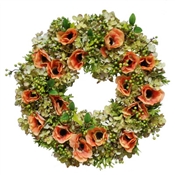 Anemone and Hydrangea Wreath 18" Peach