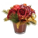 Rose Holiday Cup 10 inch Burgundy Gold
